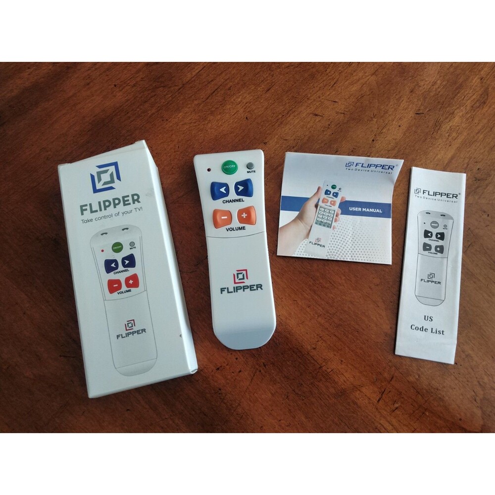 Flipper Big Button Remote for Seniors Elderly Universal TV Easy to Read Open Box